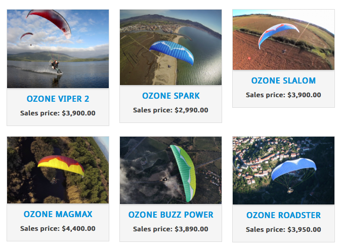 ozone paragliders for sale